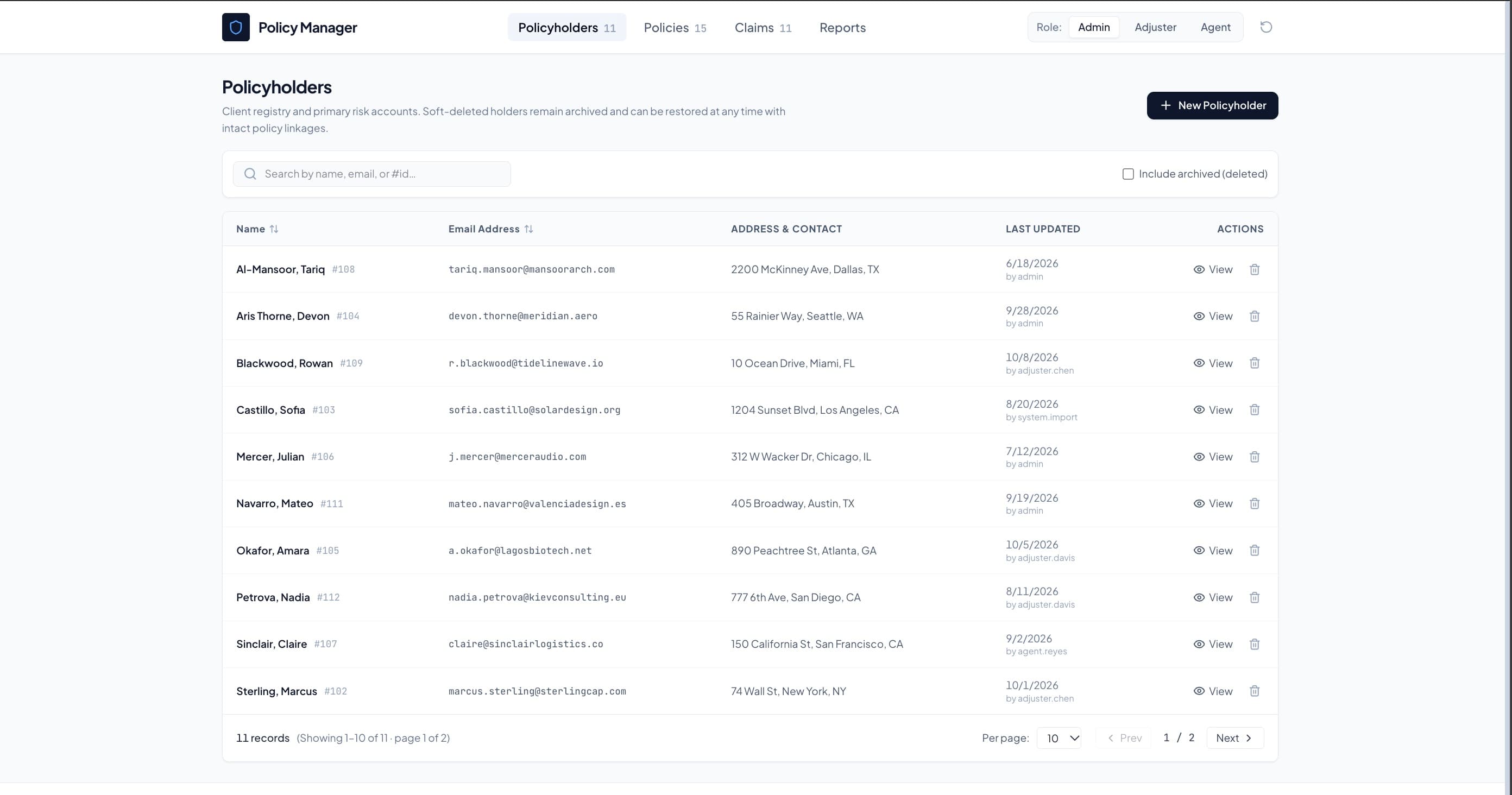 Policy Manager preview